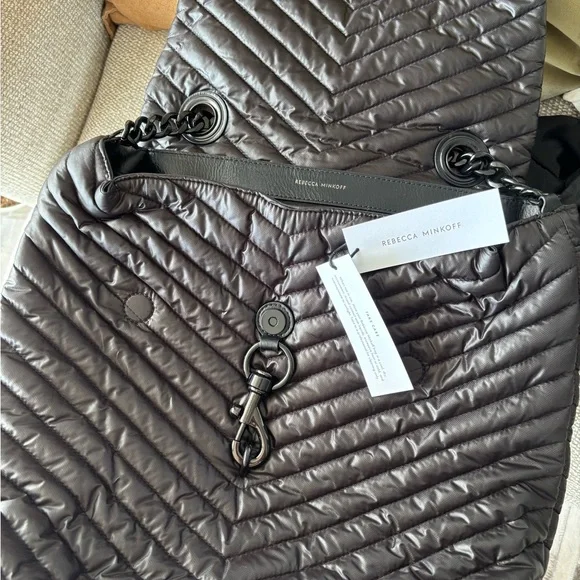 New with tags Rebecca Minkoff Black Nylon Quilted Women's Backpack. - Picture 3 of 7